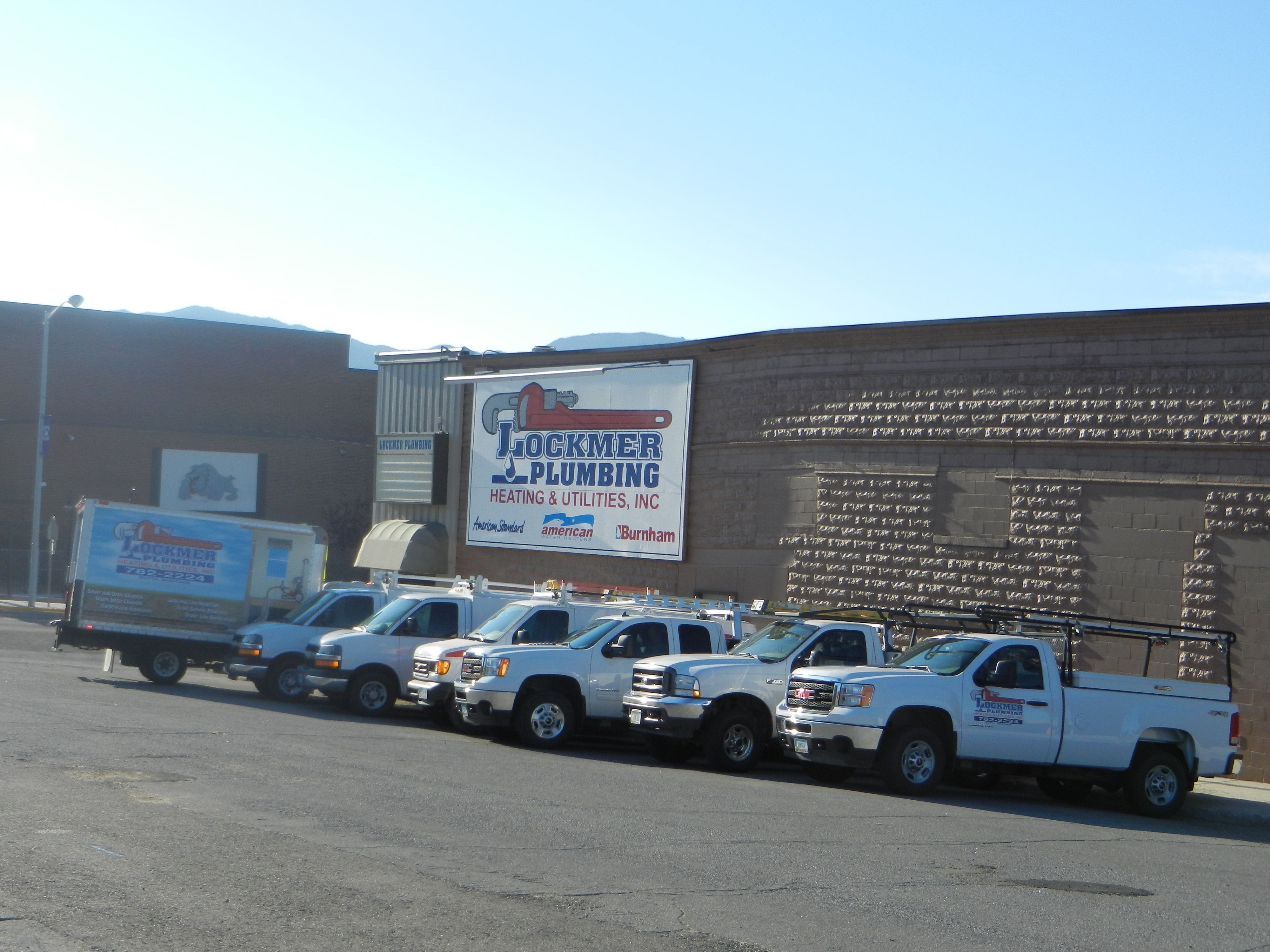 Lockmer Plumbing office and trucks